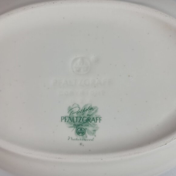 Pfaltzgraff Naturewood Oval Serving Bowl Vegetables Stoneware 10"x7" Vintage USA - Picture 9 of 12
